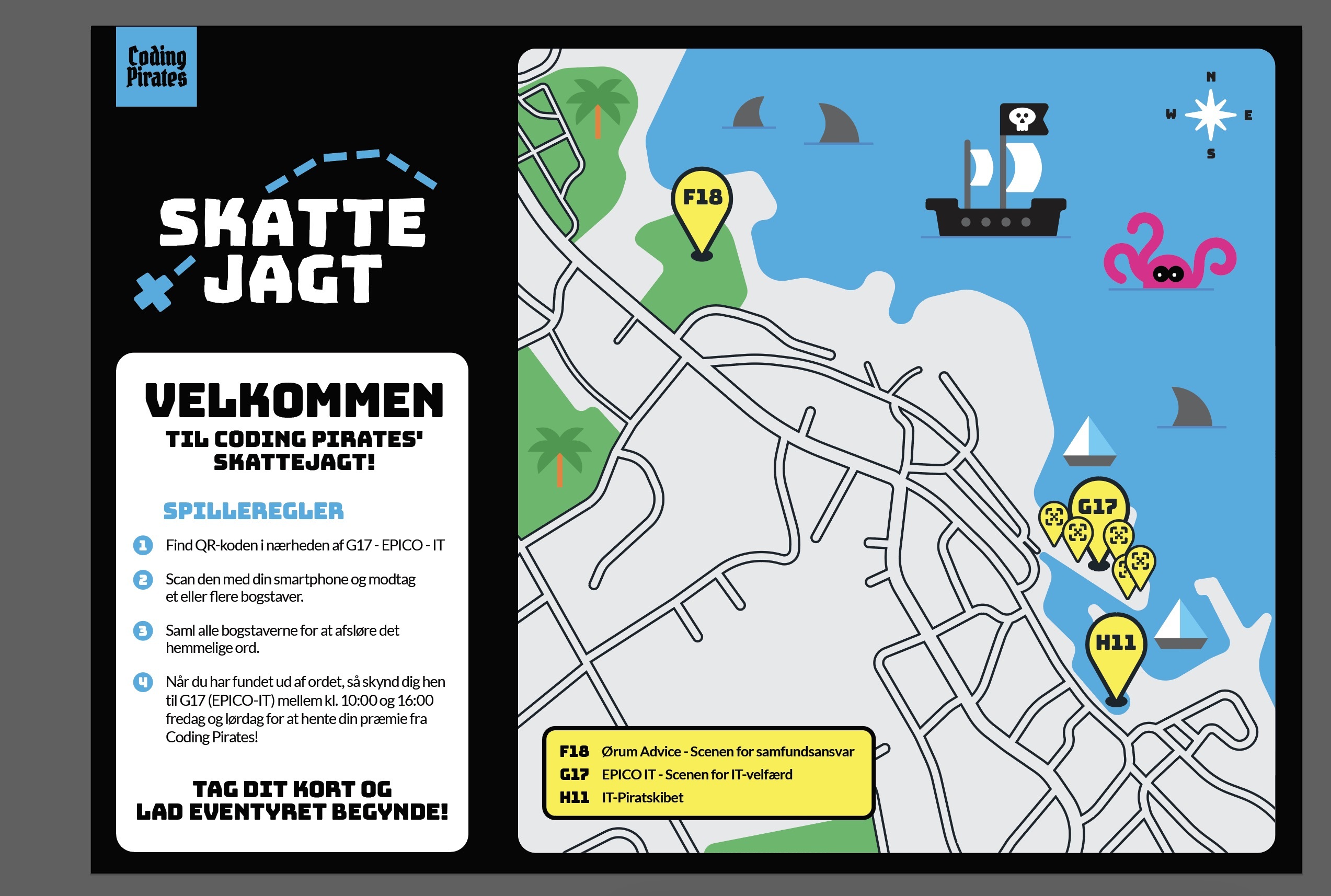 Skattejagt på Folkemødet med Coding Pirates